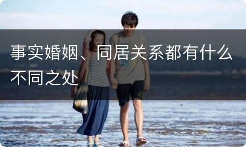 事实婚姻、同居关系都有什么不同之处