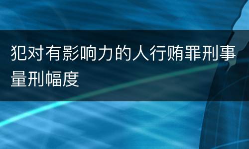 犯对有影响力的人行贿罪刑事量刑幅度