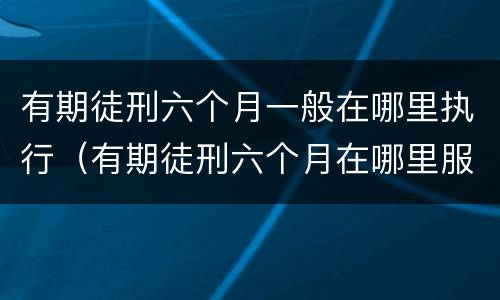有期徒刑六个月一般在哪里执行（有期徒刑六个月在哪里服刑）