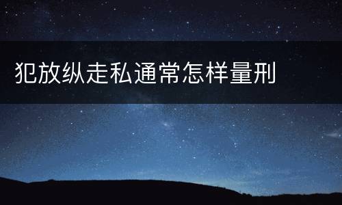 犯放纵走私通常怎样量刑