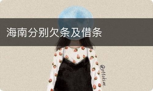 海南分别欠条及借条