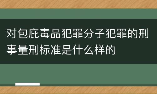 对包庇毒品犯罪分子犯罪的刑事量刑标准是什么样的