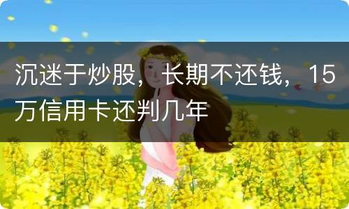 沉迷于炒股，长期不还钱，15万信用卡还判几年