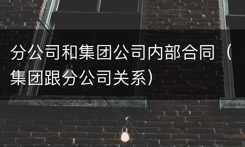分公司和集团公司内部合同（集团跟分公司关系）