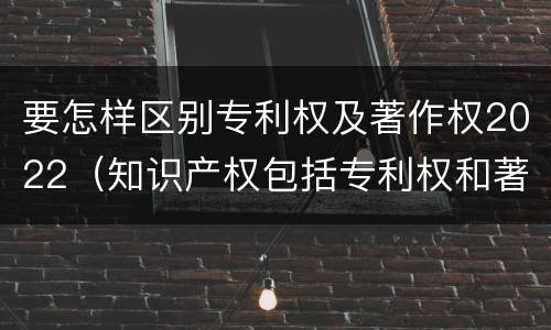 要怎样区别专利权及著作权2022（知识产权包括专利权和著作权吗）