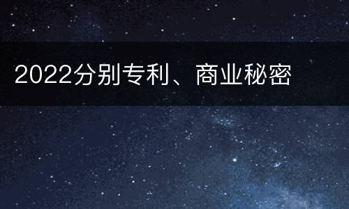 2022分别专利、商业秘密