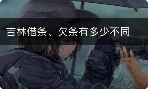 吉林借条、欠条有多少不同