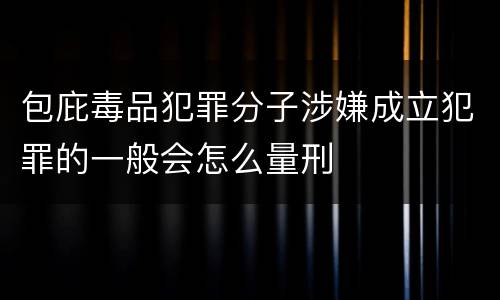 包庇毒品犯罪分子涉嫌成立犯罪的一般会怎么量刑