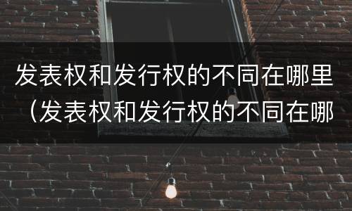 发表权和发行权的不同在哪里（发表权和发行权的不同在哪里可以查到）