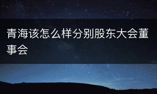 青海该怎么样分别股东大会董事会