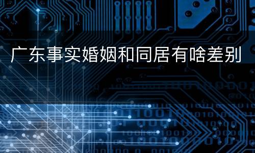 广东事实婚姻和同居有啥差别