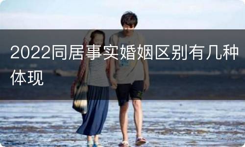 2022同居事实婚姻区别有几种体现