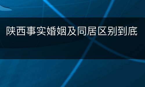 陕西事实婚姻及同居区别到底