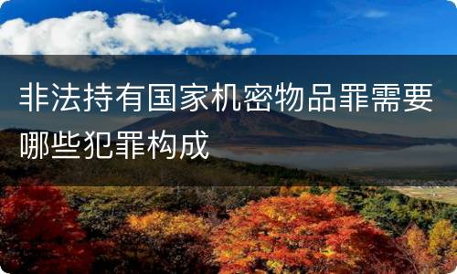 非法持有国家机密物品罪需要哪些犯罪构成