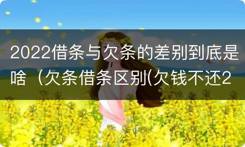 2022借条与欠条的差别到底是啥（欠条借条区别(欠钱不还2020年新规 - 法律之家）
