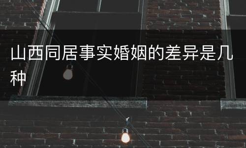 山西同居事实婚姻的差异是几种