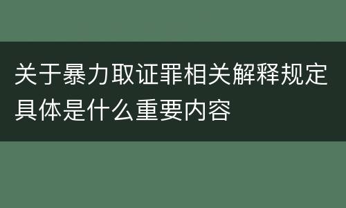 关于暴力取证罪相关解释规定具体是什么重要内容