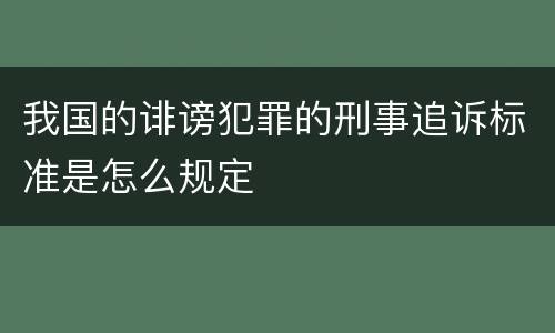 我国的诽谤犯罪的刑事追诉标准是怎么规定