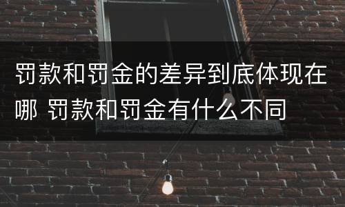 罚款和罚金的差异到底体现在哪 罚款和罚金有什么不同