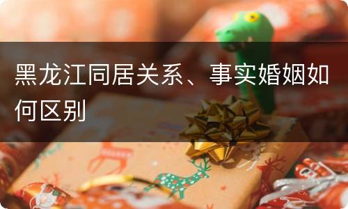 黑龙江同居关系、事实婚姻如何区别