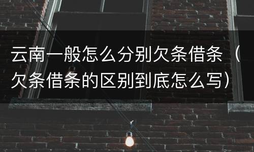 云南一般怎么分别欠条借条（欠条借条的区别到底怎么写）
