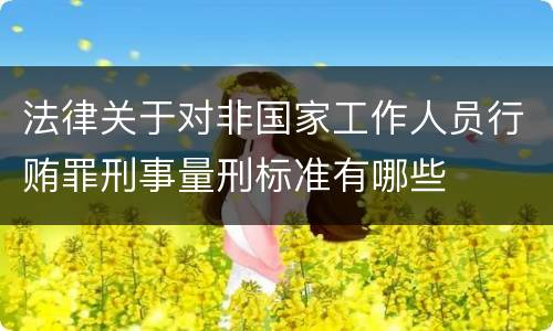法律关于对非国家工作人员行贿罪刑事量刑标准有哪些