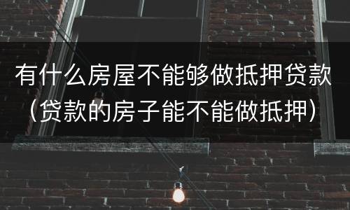 有什么房屋不能够做抵押贷款（贷款的房子能不能做抵押）