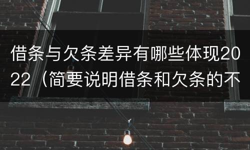 借条与欠条差异有哪些体现2022（简要说明借条和欠条的不同之处）