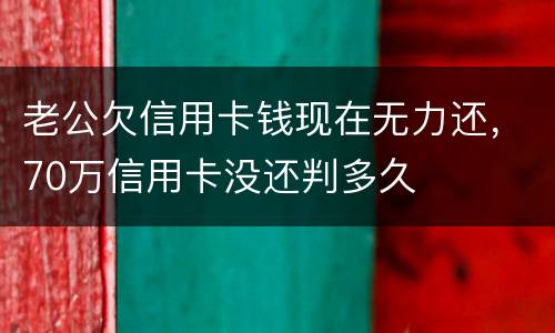 老公欠信用卡钱现在无力还，70万信用卡没还判多久