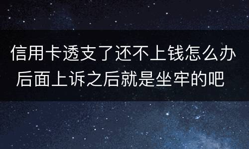 信用卡透支了还不上钱怎么办 后面上诉之后就是坐牢的吧