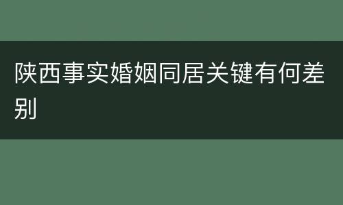 陕西事实婚姻同居关键有何差别