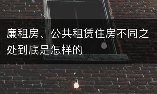廉租房、公共租赁住房不同之处到底是怎样的
