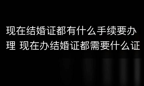 现在结婚证都有什么手续要办理 现在办结婚证都需要什么证明