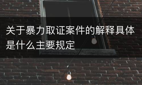 关于暴力取证案件的解释具体是什么主要规定