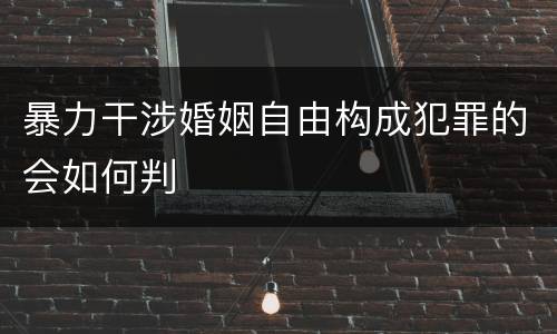 暴力干涉婚姻自由构成犯罪的会如何判