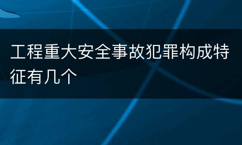 工程重大安全事故犯罪构成特征有几个
