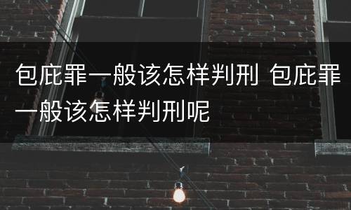 包庇罪一般该怎样判刑 包庇罪一般该怎样判刑呢