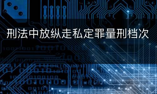 刑法中放纵走私定罪量刑档次