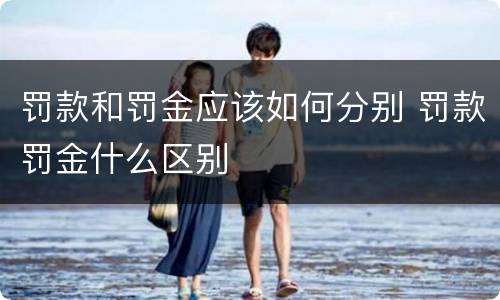 罚款和罚金应该如何分别 罚款罚金什么区别