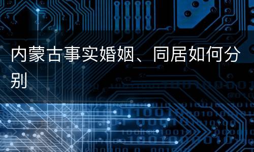 内蒙古事实婚姻、同居如何分别