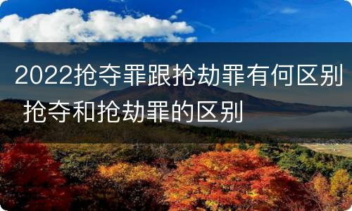 2022抢夺罪跟抢劫罪有何区别 抢夺和抢劫罪的区别