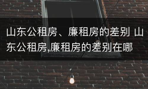 山东公租房、廉租房的差别 山东公租房,廉租房的差别在哪