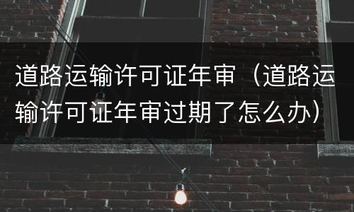 道路运输许可证年审（道路运输许可证年审过期了怎么办）
