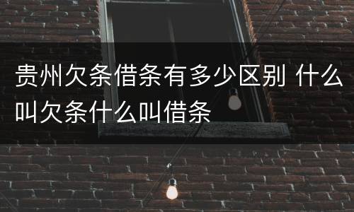 贵州欠条借条有多少区别 什么叫欠条什么叫借条
