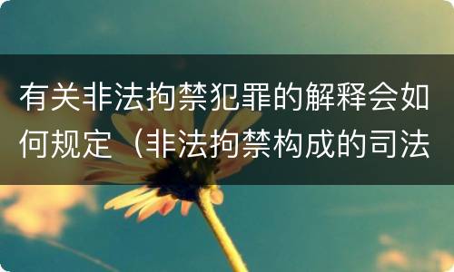 有关非法拘禁犯罪的解释会如何规定（非法拘禁构成的司法解释）