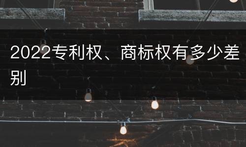 2022专利权、商标权有多少差别