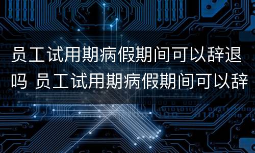 员工试用期病假期间可以辞退吗 员工试用期病假期间可以辞退吗合法吗