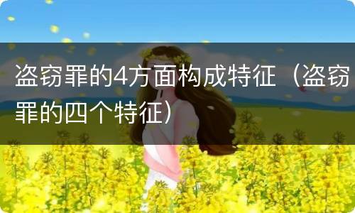 盗窃罪的4方面构成特征（盗窃罪的四个特征）