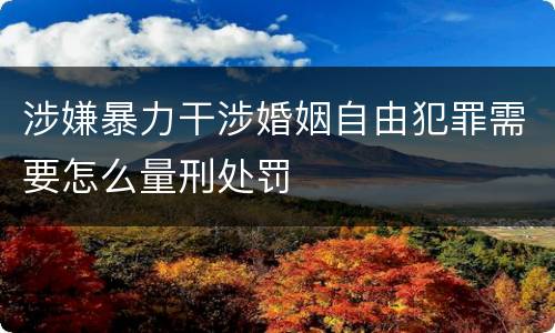 涉嫌暴力干涉婚姻自由犯罪需要怎么量刑处罚