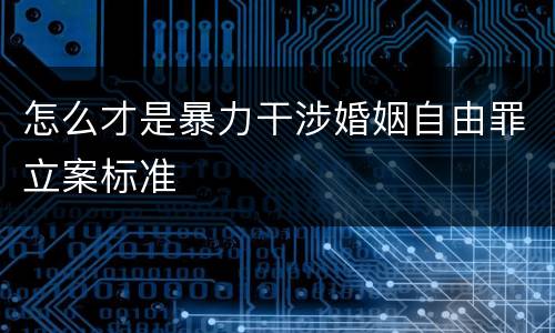 怎么才是暴力干涉婚姻自由罪立案标准
